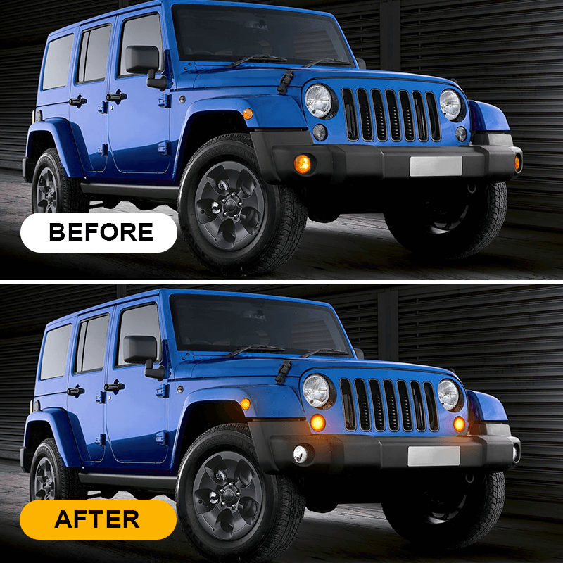 Jeep JK grille and fender lights with DRL and sequential turn signals