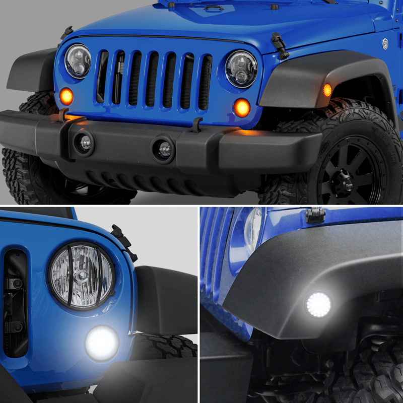 Jeep JK grille and fender lights with DRL and sequential turn signals