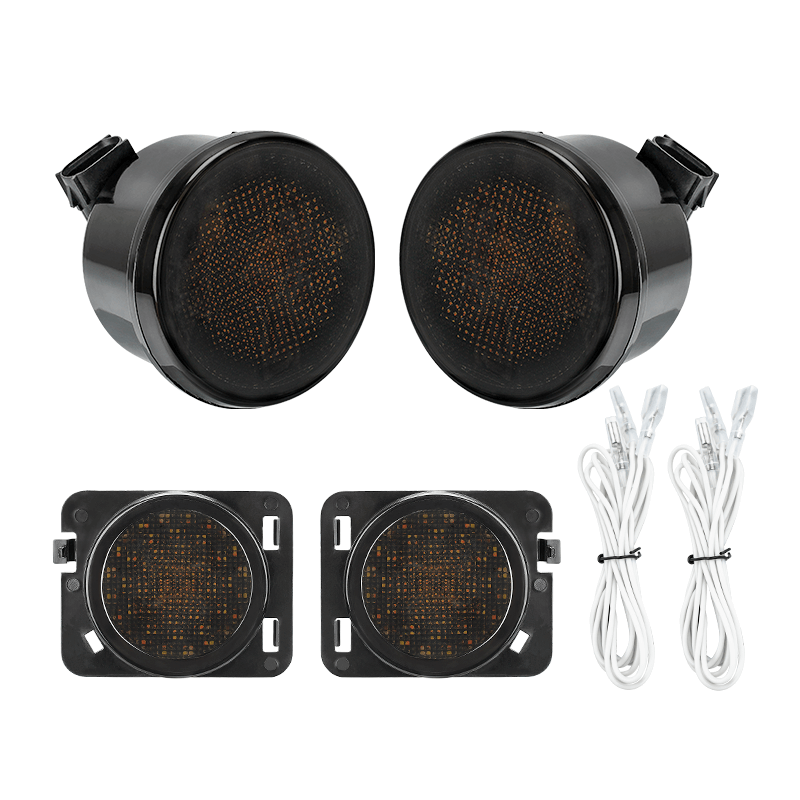 Jeep JK grille and fender lights with DRL and sequential turn signals