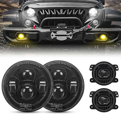 JK LED headlights and fog lights combo