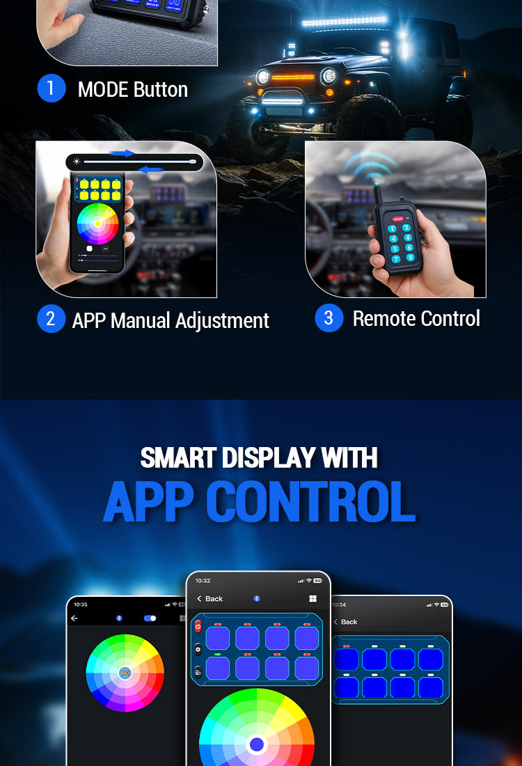 4 Control Modes Universal 8 Gang RGB Switch Panel for Off-Road & Jeep mobile banner