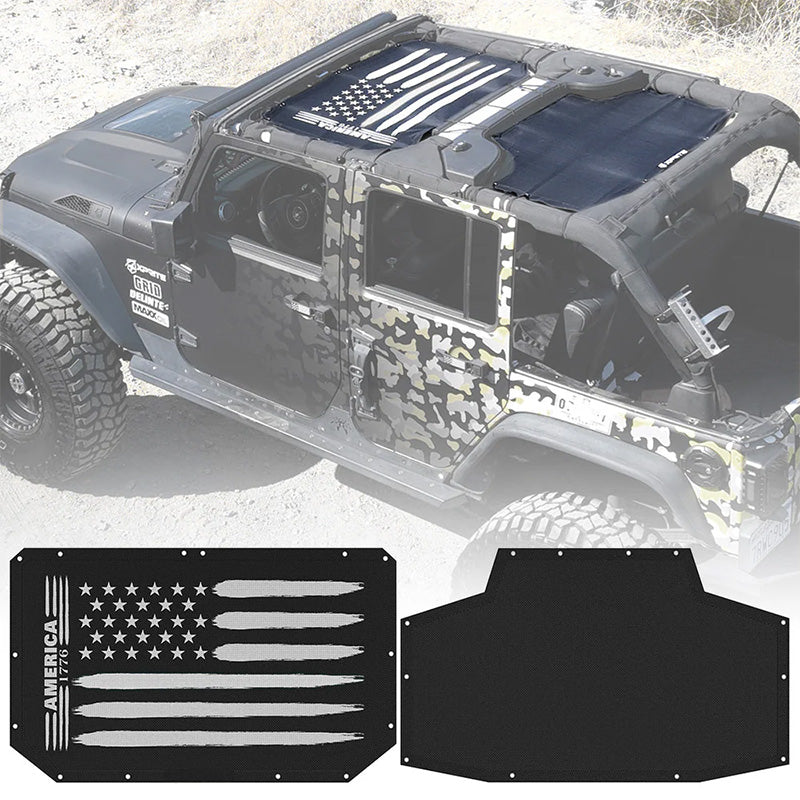 Jeep JK visor top with American flag design