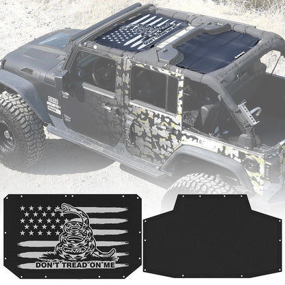 Jeep JK Sunshade Top with Gadsden Flag Design 