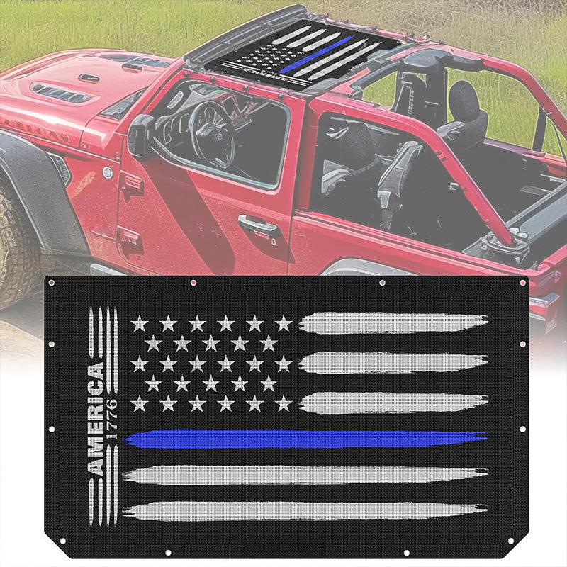 Front view of the Jeep JK sunshade top