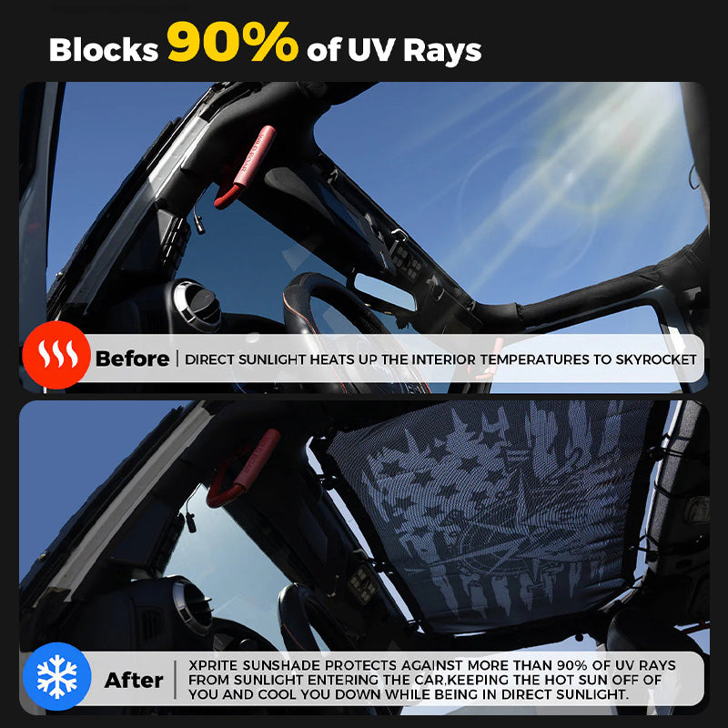 Before and After Jeep JK Sunshades Top Installation