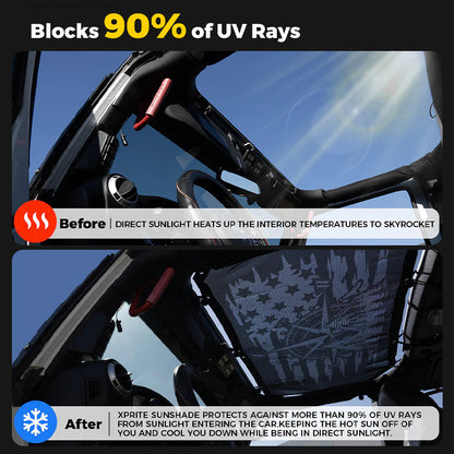 Before and After Jeep JK Sunshades Top Installation
