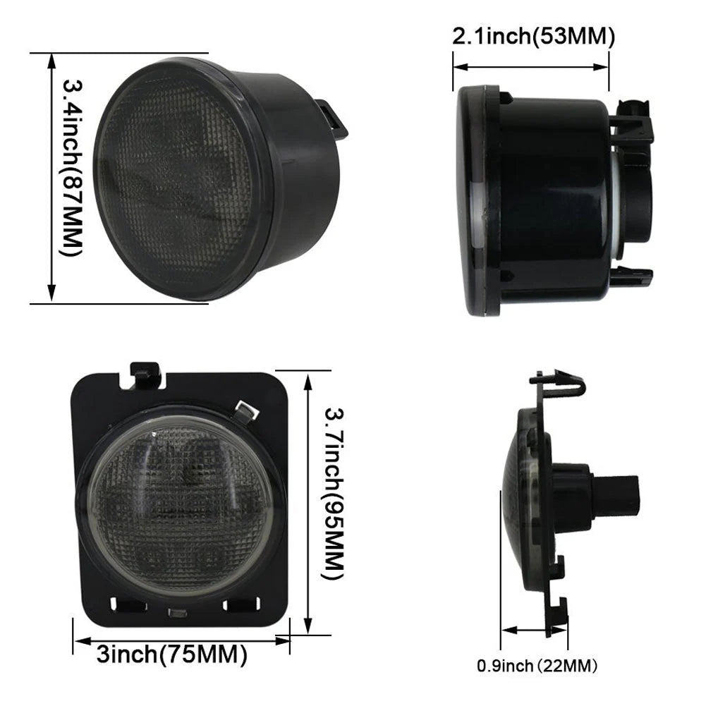 Sliver Jeep JK turn signal and fender flares lights