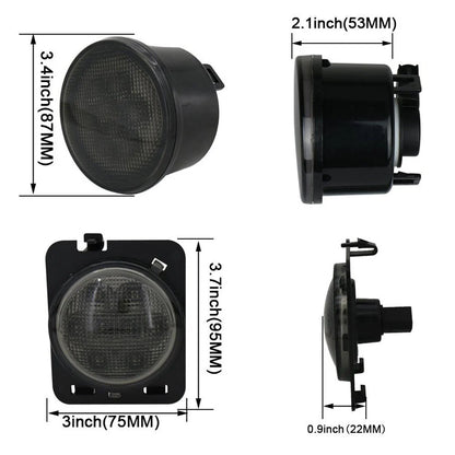 Sliver Jeep JK turn signal and fender flares lights