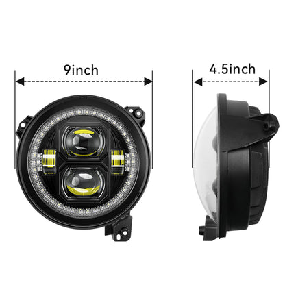 9'' RGBW LED Headlights for Jeep Wrangler JL and GLadiator JT