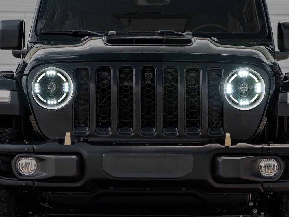 Jeep Wrangler led halo headlights install in JL JT