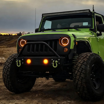 Faros delanteros LED Halo para Jeep de 7 pulgadas y 80 W para Wrangler JK CJ TJ 1997-2018 