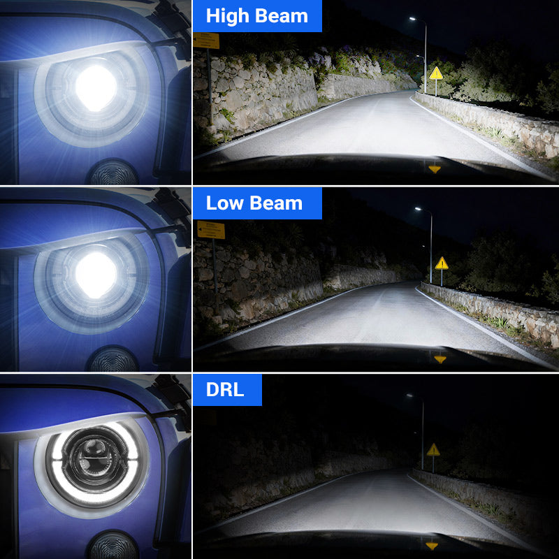 Jeep Wrangler led halo headlights install in TJ JK