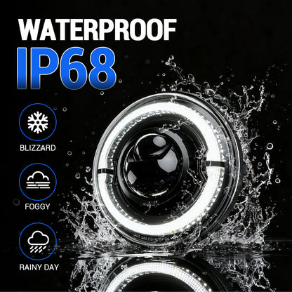 Jeep Wrangler led halo headlights install in TJ JK