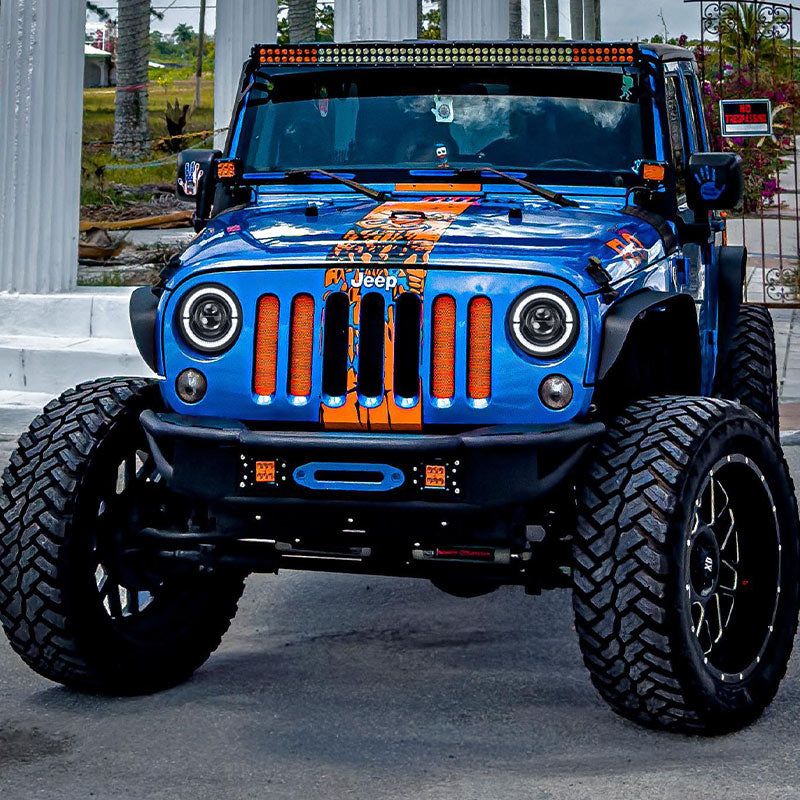 Jeep Wrangler led halo headlights install in TJ JK