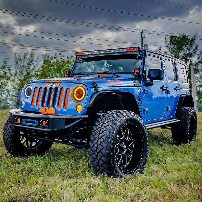 Jeep Wrangler led halo headlights install in TJ JK
