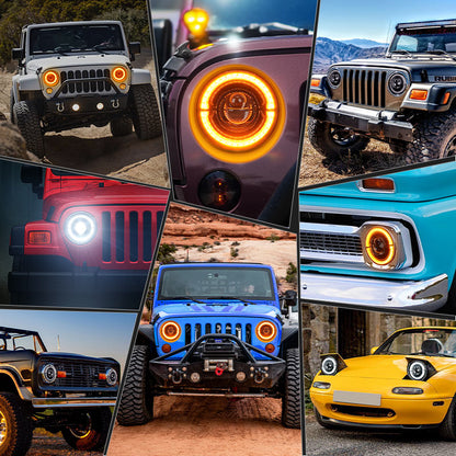 Jeep Wrangler led halo headlights install in TJ JK