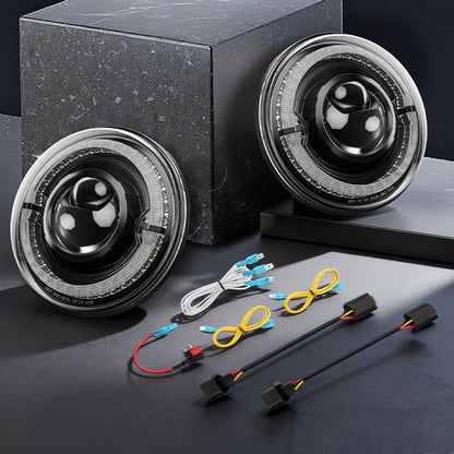 Jeep Wrangler led halo headlights install in TJ JK