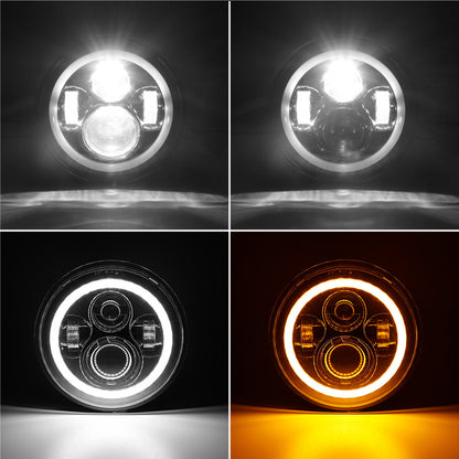 7 inch 80W Jeep Wrangler LED Halo Headlights with DRL & Turn Signals for 1997-2018 Wrangler JK CJ TJ