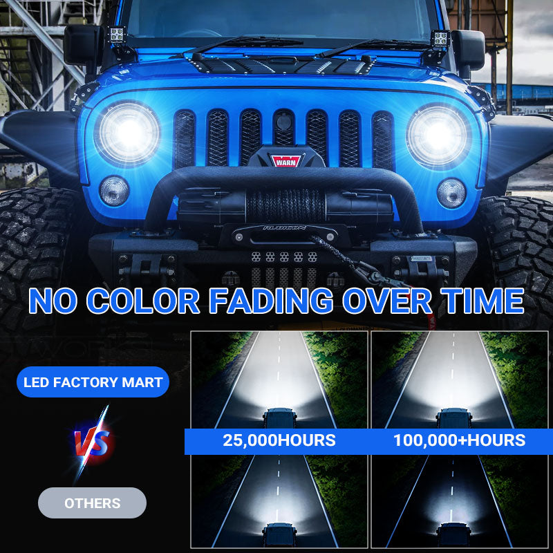 Jeep Wrangler led halo headlights install in TJ JK