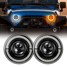 DOT Certified 7" 80W LED Halo Headlights with DRL & Turn Signals for Jeep TJ JK
