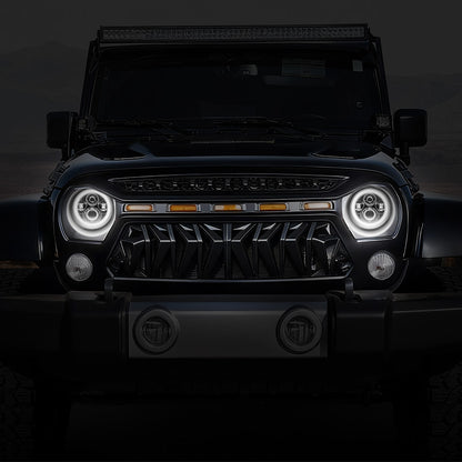 7 inch 80W Jeep Wrangler LED Halo Headlights with DRL & Turn Signals for 1997-2018 Wrangler JK CJ TJ