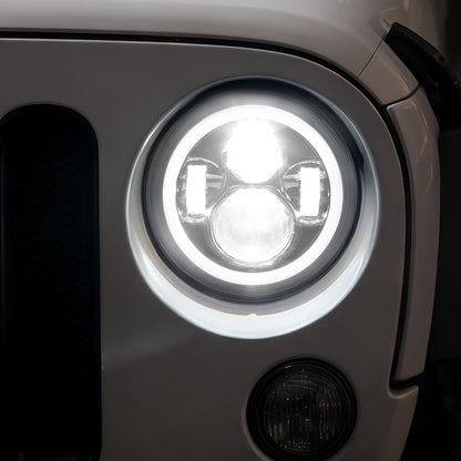 7 inch 80W Jeep Wrangler LED Halo Headlights with DRL & Turn Signals for 1997-2018 Wrangler JK CJ TJ