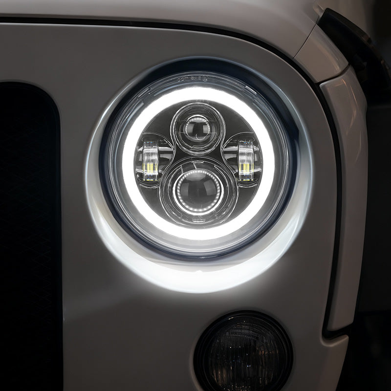 7 inch 80W Jeep Wrangler LED Halo Headlights with DRL & Turn Signals for 1997-2018 Wrangler JK CJ TJ