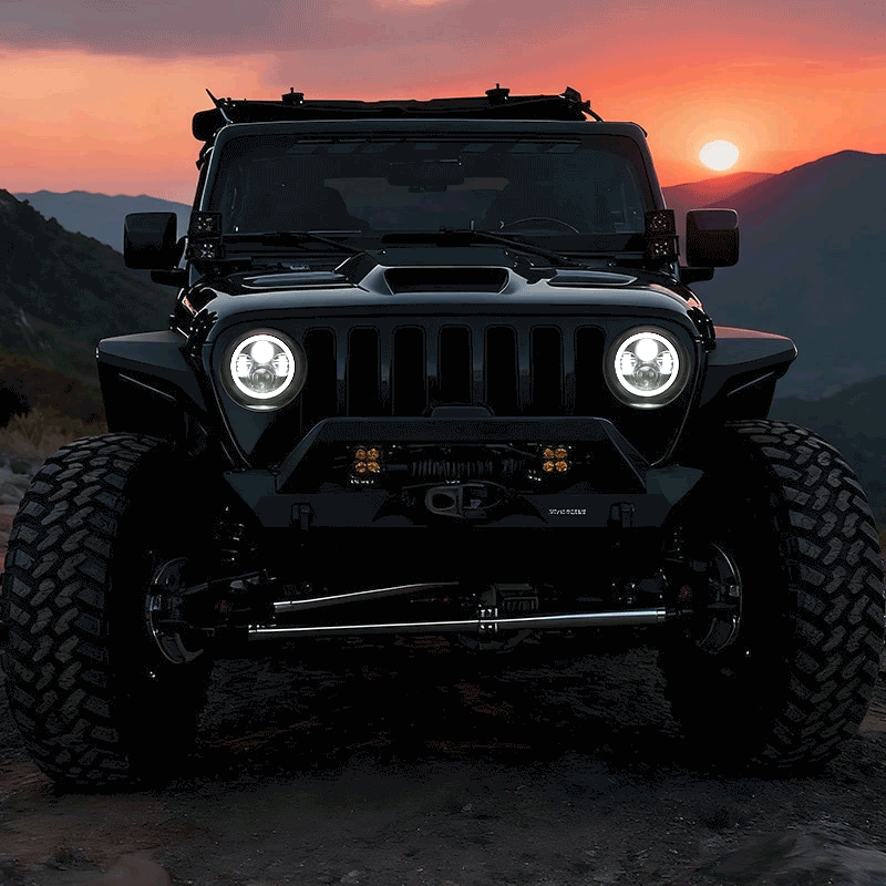 Best Seller Jeep Wrangler LED Headlights with Halo DRL & Turn Signals for 1997–2018 JK CJ TJ