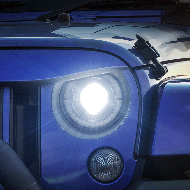 Jeep Wrangler led halo headlights install in TJ JK