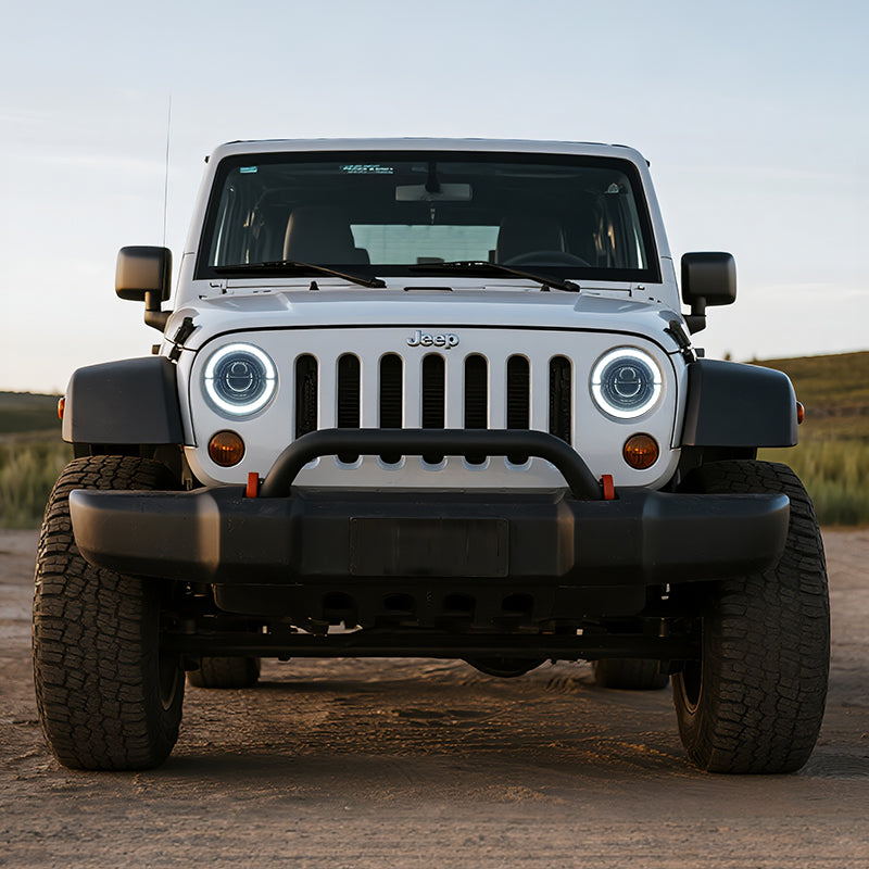 Jeep Wrangler led halo headlights install in TJ JK