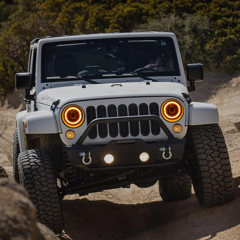 Jeep Wrangler led halo headlights install in JL JT