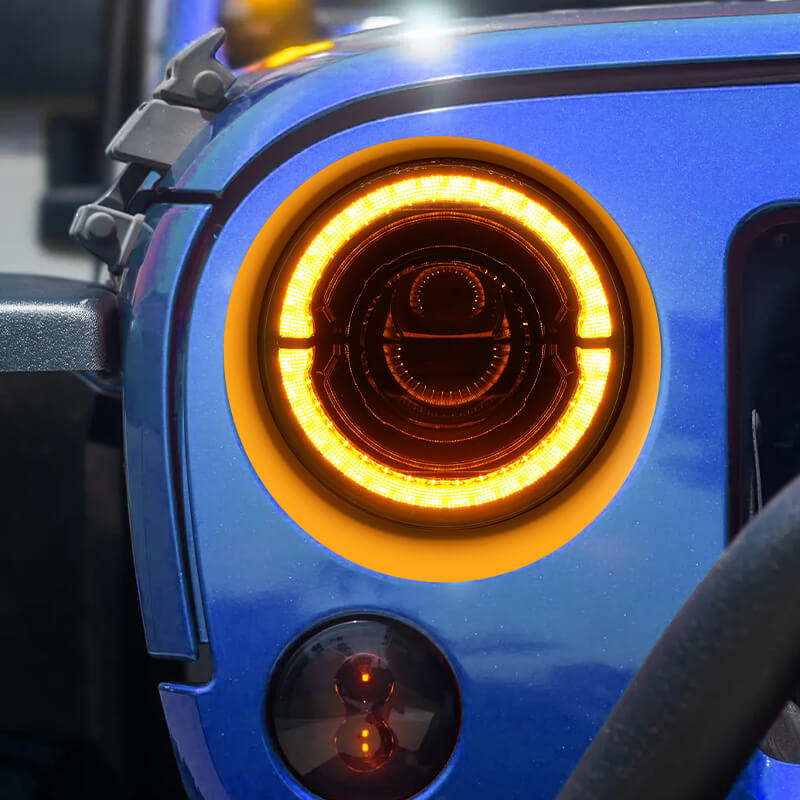 Jeep Wrangler led halo headlights install in JL JT