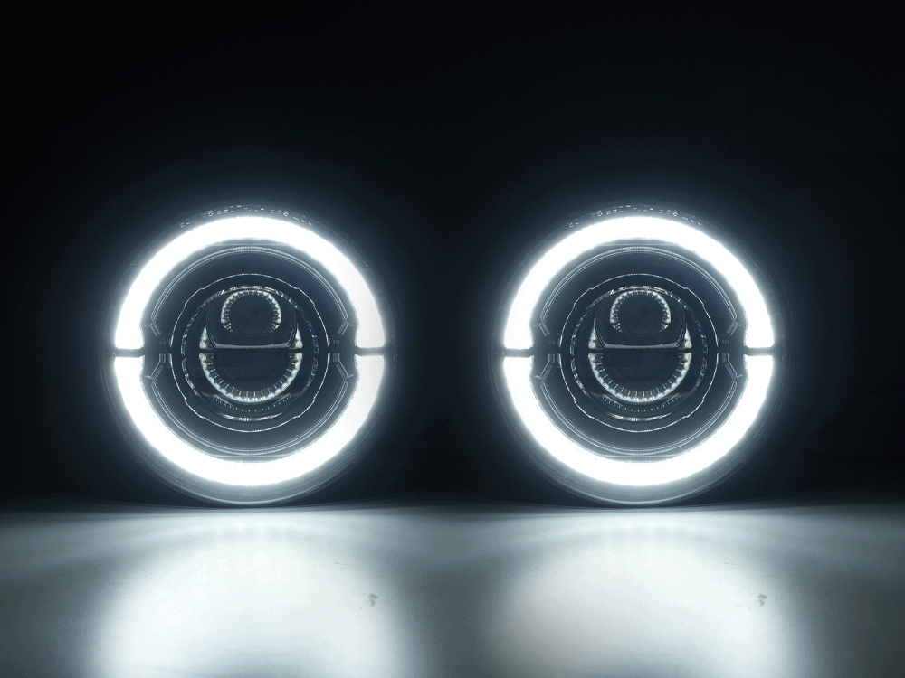Jeep Wrangler led halo headlights install in JL JT