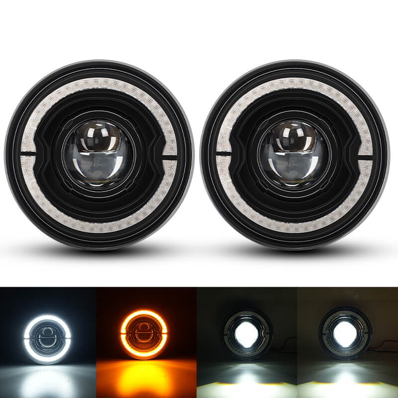 Jeep Wrangler led halo headlights install in JL JT