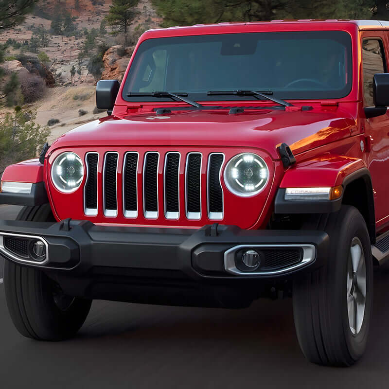 Jeep Wrangler led halo headlights install in JL JT
