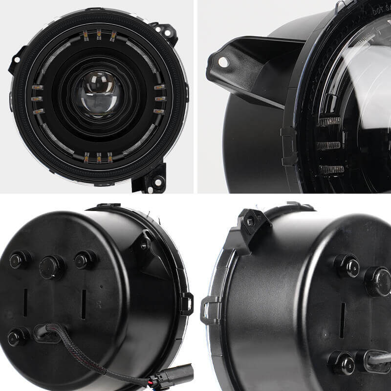 Jeep Wrangler led halo headlights install in JL JT