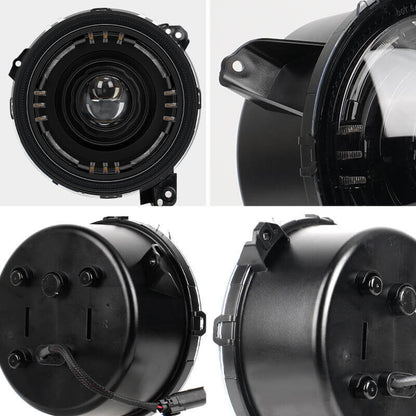 Jeep Wrangler led halo headlights install in JL JT