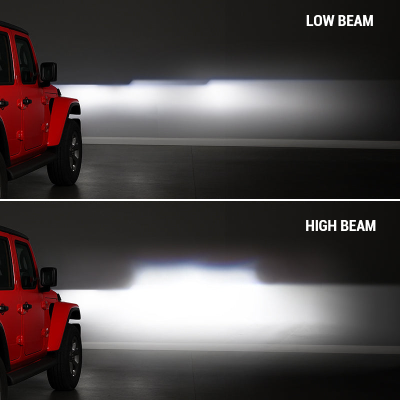 LED RGB Color Changing Halo Headlight with Amber Turn Signal + Fog Light Kit Combo For 2007-2018 Jeep Wrangler JK