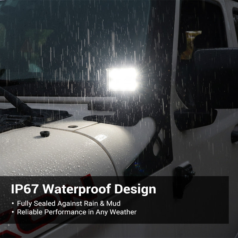 52" Jeep Light Bar & Pods & Brackets for 2018-Later Wrangler JL JLU & Gladiator | Prevail Series