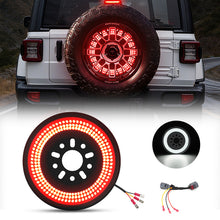 Full view of Jeep Wrangler JK spare tire LED light with brake and reverse function