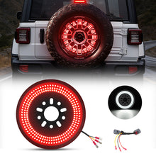 Full view of Jeep Wrangler JK spare tire LED light with brake and reverse function