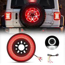 Full view of Jeep Wrangler JL spare tire LED light with brake and reverse function