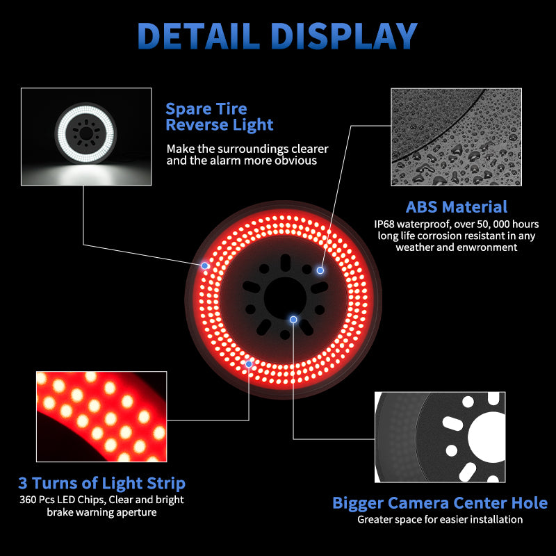 Full view of Jeep Wrangler JL spare tire LED light with brake and reverse function