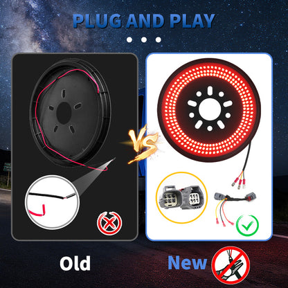 Full view of Jeep Wrangler JL spare tire LED light with brake and reverse function