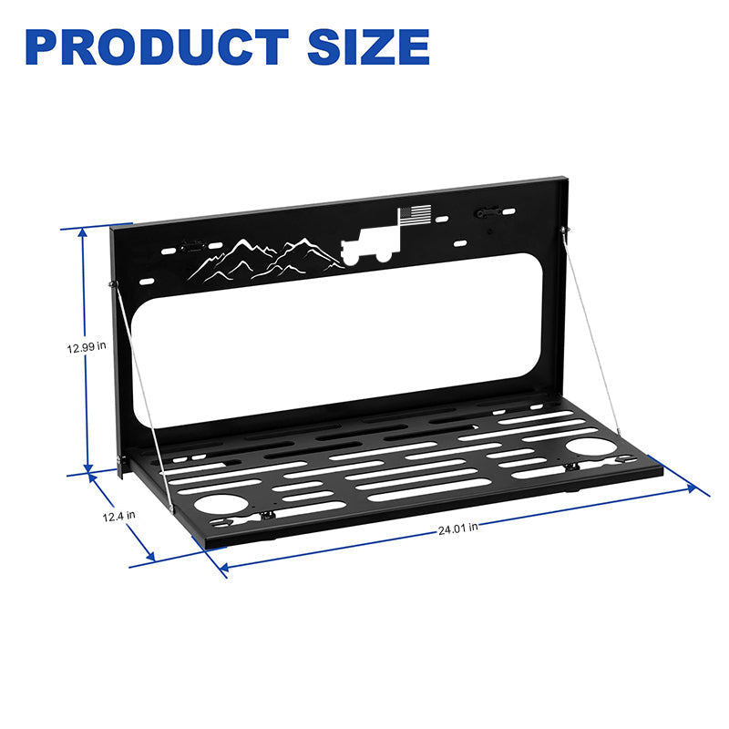 Jeep tailgate table size