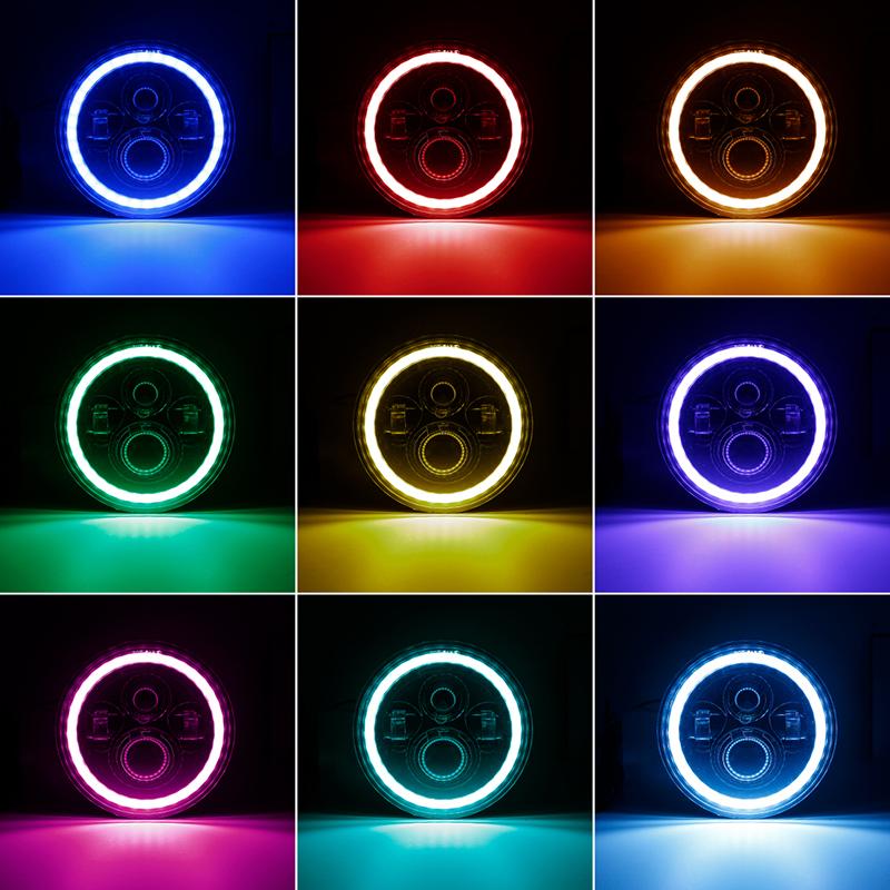 Jeep Wrangler Headlights LED with Multi-Color