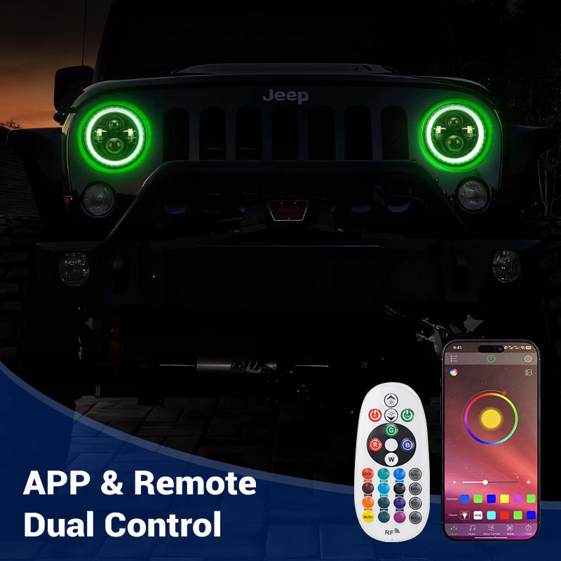 Jeep LED Headlights with advanced optics anti-fog vent and long-lasting brightness