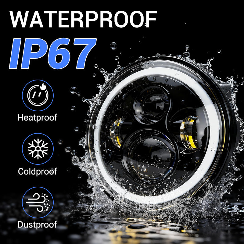 Jeep LED Headlights with advanced optics anti-fog vent and long-lasting brightness