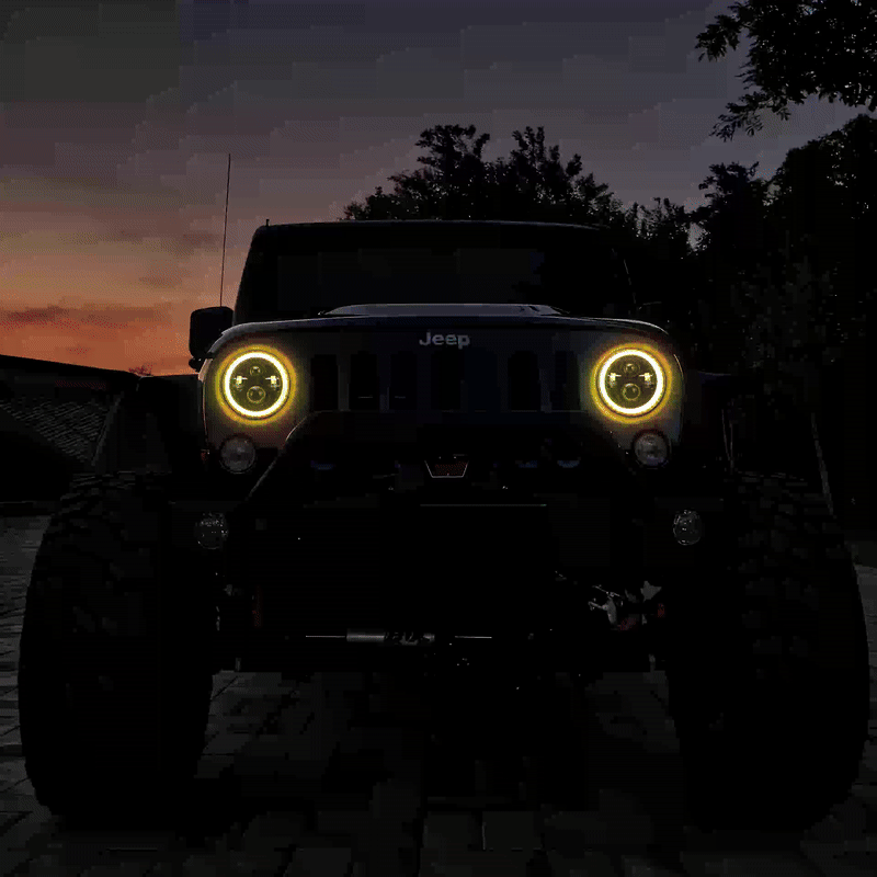 Jeep LED Headlights with advanced optics anti-fog vent and long-lasting brightness