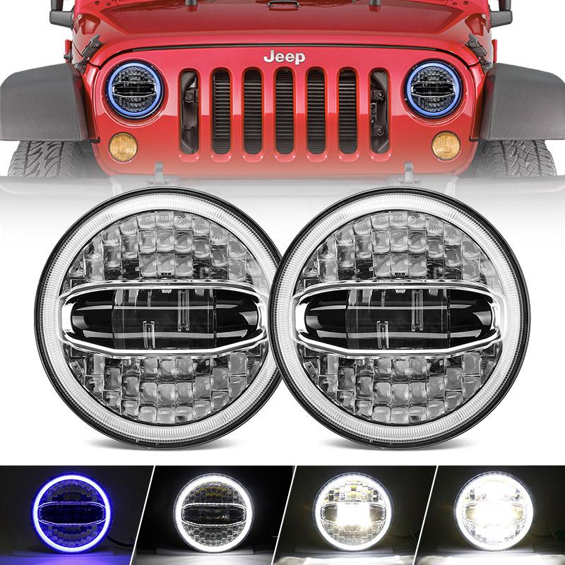 Jeep Wrangler Blue Halo Headlights